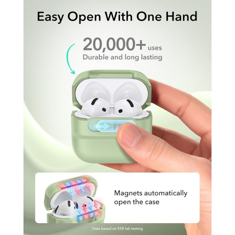 ESR Pulse HaloLock MagSafe custodia per Apple AirPods 4 / 5, verde chiaro