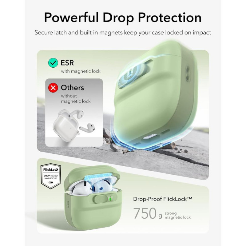 ESR Pulse HaloLock MagSafe custodia per Apple AirPods 4 / 5, verde chiaro