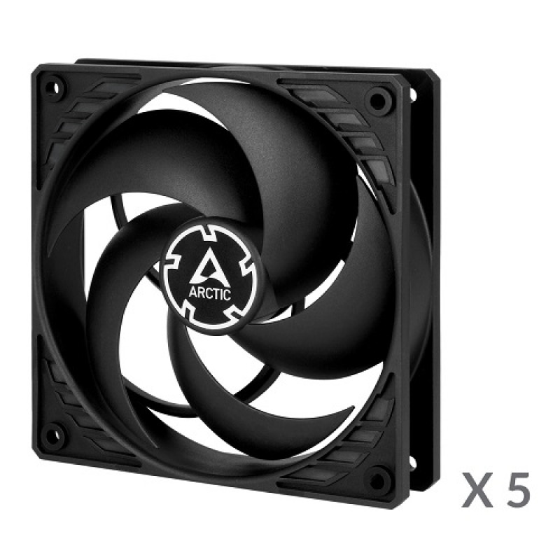 Arctic P12 ACFAN00135A ventole per case, 120 mm, 3 pin, nere (5 pz.)