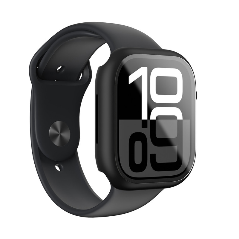 AmazingThing Radix Glass custodia protettiva per Apple Watch 42 mm, vetro temperato, nera