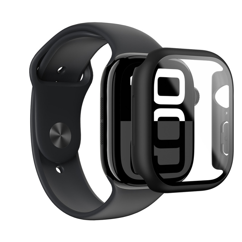 AmazingThing Radix Glass custodia protettiva per Apple Watch 42 mm, vetro temperato, nera