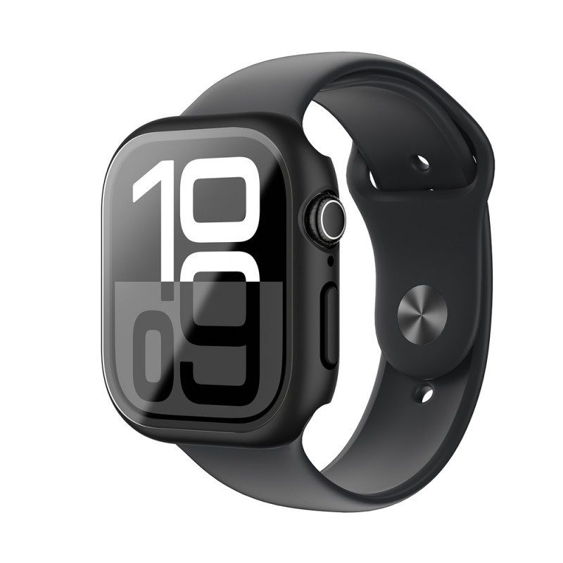 AmazingThing Radix Glass custodia protettiva per Apple Watch 42 mm, vetro temperato, nera
