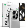 AmazingThing AR Aluminum 3 Lens Glass protezione per obiettivi fotocamera con cornice per iPhone 16 Pro / 16 Pro Max, nera