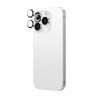 AmazingThing AR Aluminum 3 Lens Glass protezione per obiettivi fotocamera con cornice per iPhone 16 Pro / 16 Pro Max, argento