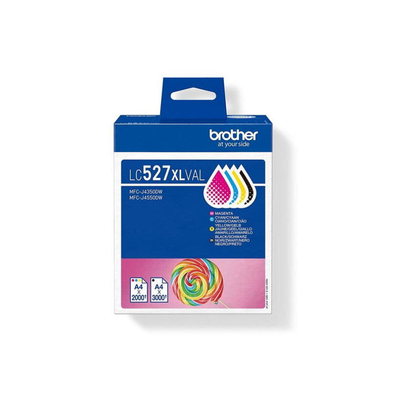 Brother LC527XLVAL value pack di cartucce d'inchiostro (4 pz.), alta resa, nero, giallo, ciano, magenta