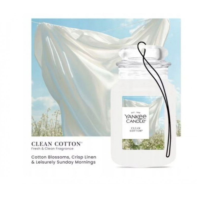 Yankee Candle Clean Cotton deodorante per auto da appendere, confezione bonus