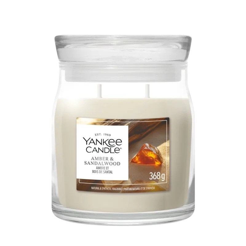 Yankee Candle YC Signature Amber & Sandalwood candela media