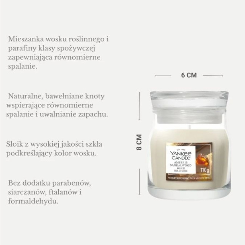 Yankee Candle Amber & Sandalwood candela piccola