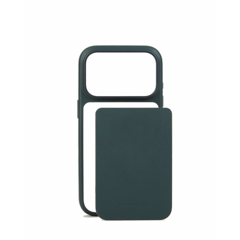 Mujjo Troubadour custodia modulare in pelle per Apple iPhone 18 Pro / 17 Pro, MagSafe, verde ossidiana