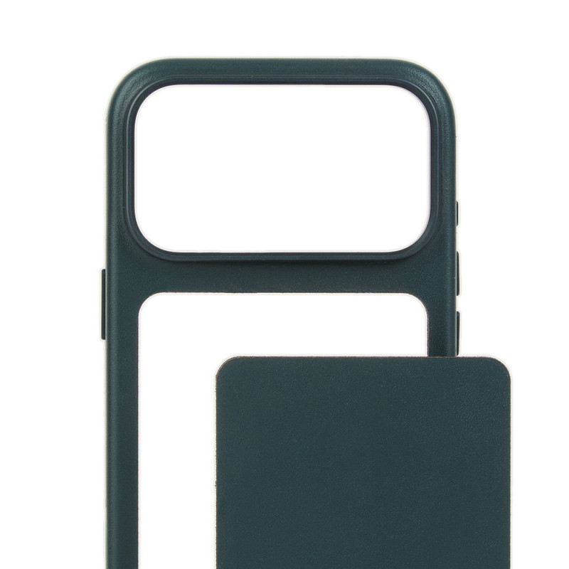Mujjo Troubadour custodia modulare in pelle per Apple iPhone 18 Pro / 17 Pro, MagSafe, verde ossidiana