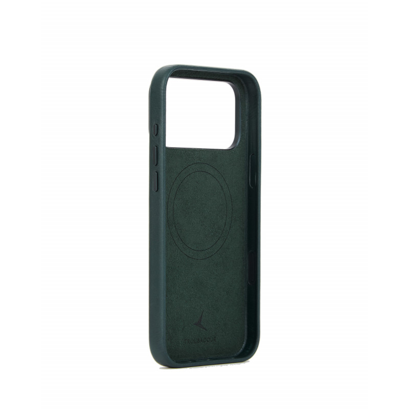 Mujjo Troubadour custodia in pelle per Apple iPhone 18 Pro Max / 17 Pro Max, MagSafe, verde ossidiana