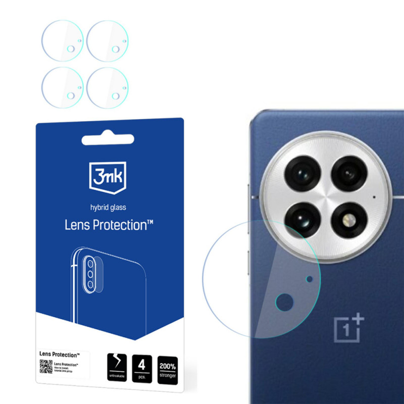 3MK Lens Protection vetro ibrido per obiettivo della fotocamera OnePlus 13 (4 pz.)