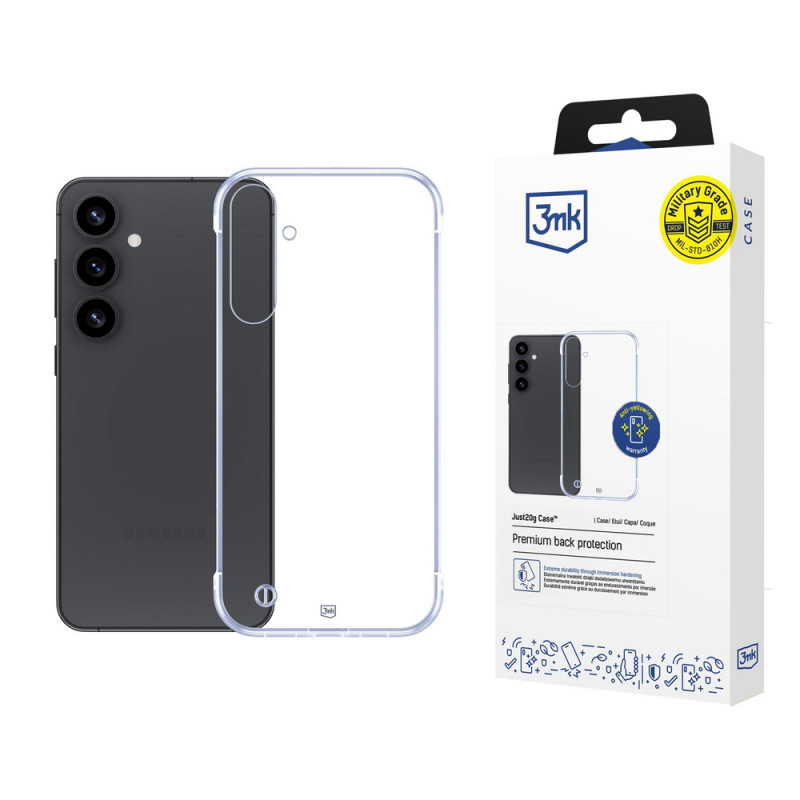 Custodia 3mk Just20g Clear Case per Samsung Galaxy S25+, trasparente