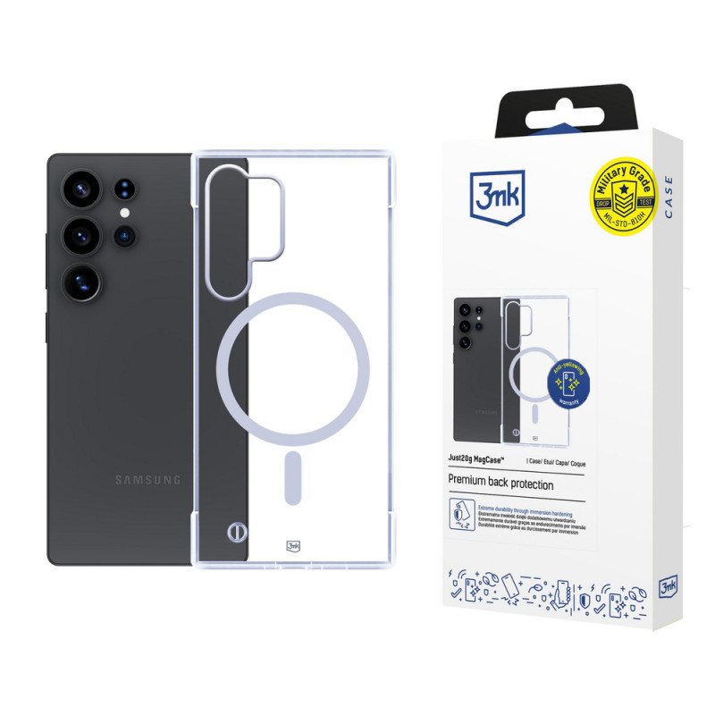Custodia 3mk Just20g MagCase per Samsung Galaxy S25 Ultra, trasparente