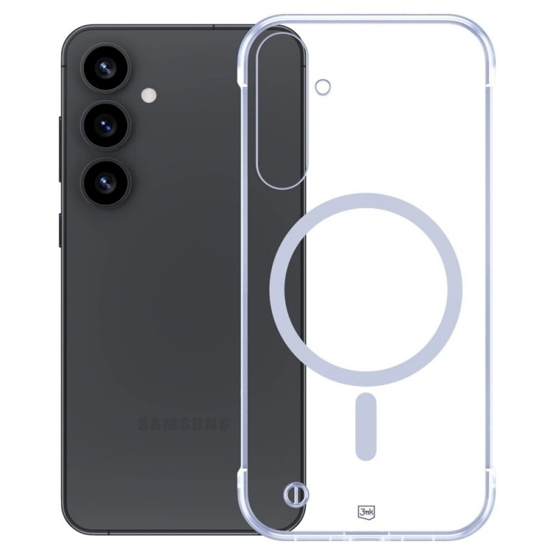 Custodia 3mk Just20g MagCase per Samsung Galaxy S25+, trasparente