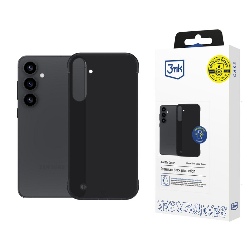 Custodia 3mk Just20g Matt Case per Samsung Galaxy S25+, nero opaco