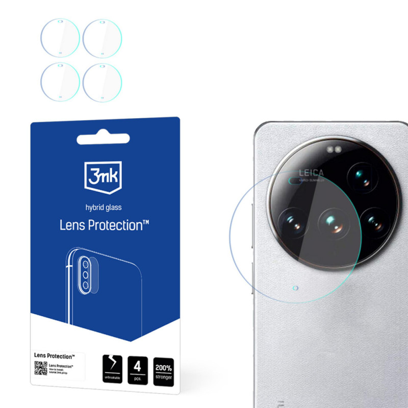 3MK Lens Protection vetro ibrido protettivo per obiettivo fotocamera per Xiaomi 15 Ultra (4 pz.)