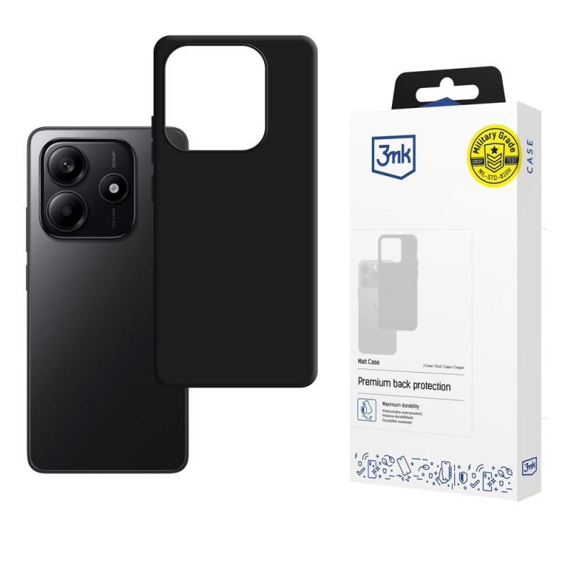3MK Matt Case custodia per Xiaomi Redmi Note 14 4G, nero opaco