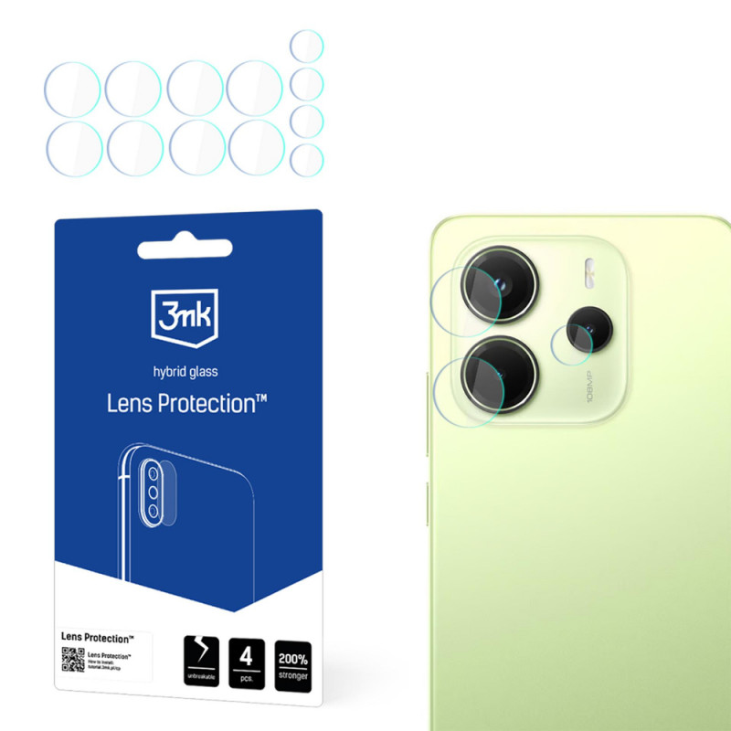 3MK Lens Protection vetro ibrido per fotocamera di Xiaomi Redmi Note 14 4G (4 pz.)