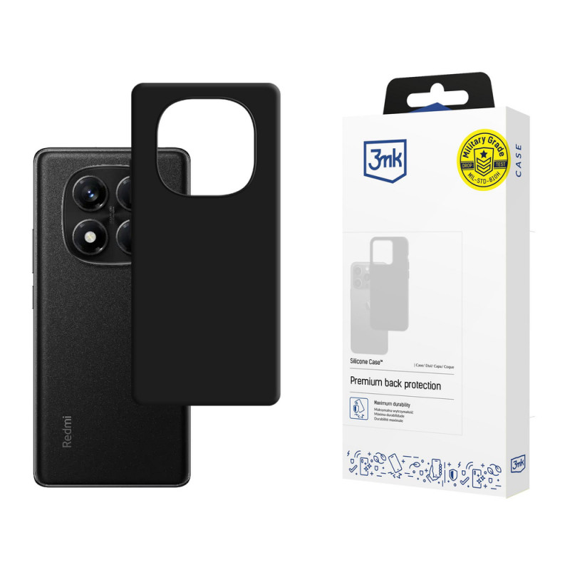 3MK Silicone Case custodia in silicone per Xiaomi Redmi Note 14 Pro 5G, nera