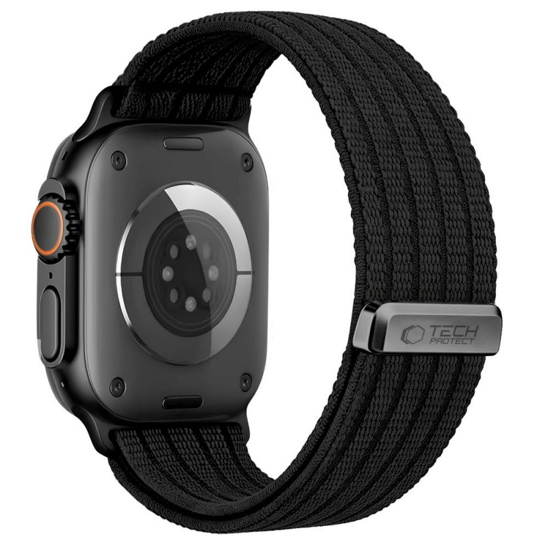 Tech-Protect Nylon Sport cinturino per Apple Watch 44/45/46/49 mm, nero