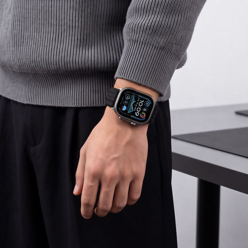 Tech-Protect Nylon Sport cinturino per Apple Watch 44/45/46/49 mm, nero
