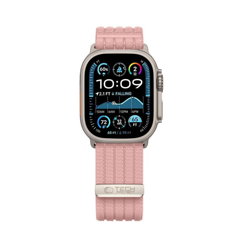 Tech-Protect Nylon Sport cinturino per Apple Watch 44/45/46/49 mm, rosa chiaro