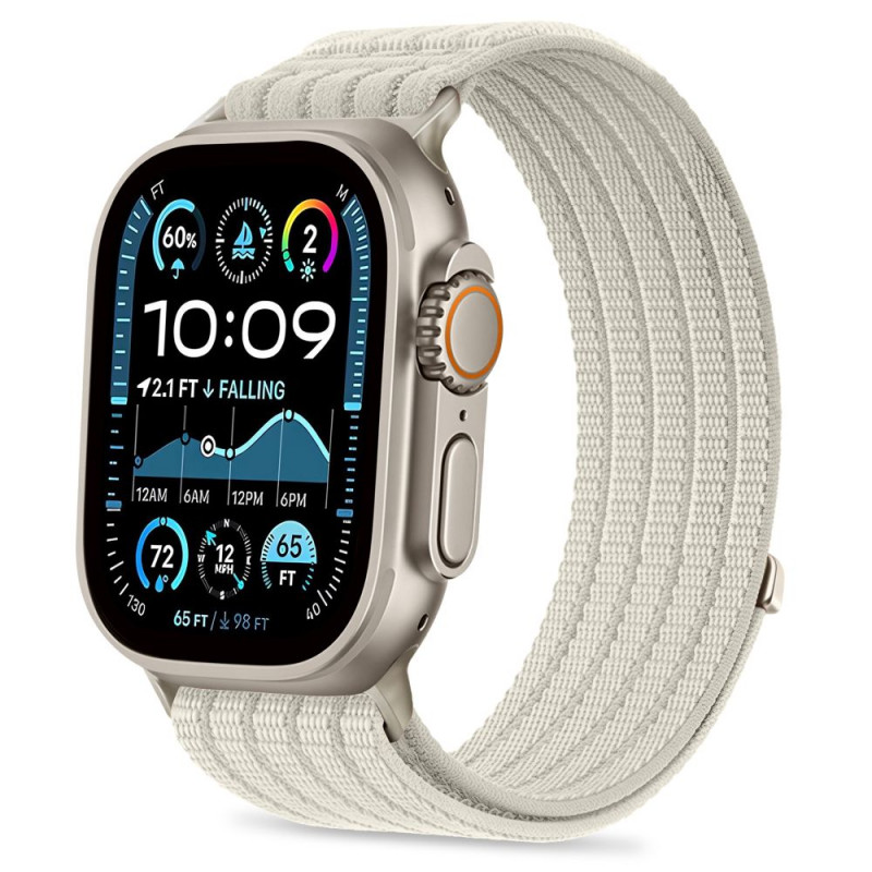 Tech-Protect Nylon Sport cinturino per Apple Watch 8 / 9 / 10 / 11 / SE / Ultra 44 / 45 / 46 / 49 mm, Starlight