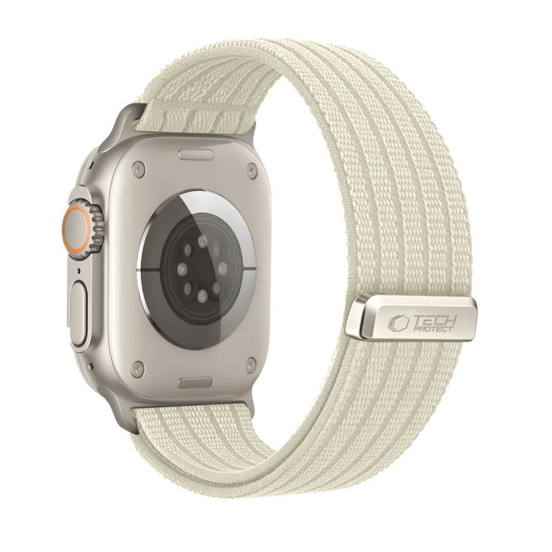Tech-Protect Nylon Sport cinturino per Apple Watch 8 / 9 / 10 / 11 / SE / Ultra 44 / 45 / 46 / 49 mm, Starlight