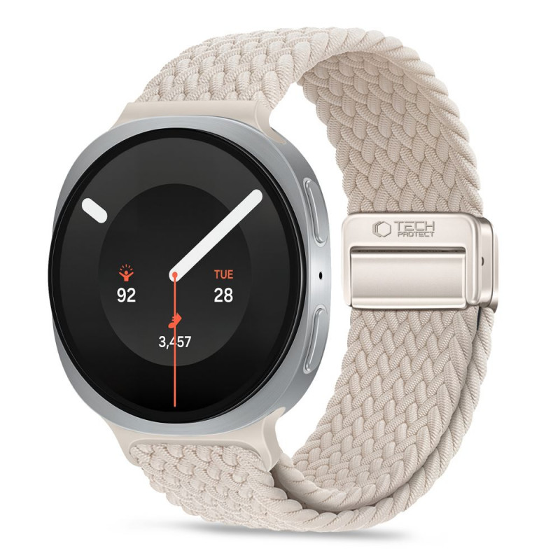 Tech-Protect NylonMag cinturino per Samsung Galaxy Watch 8 / 9 / Classic 40 / 44 / 46 mm, Starlight