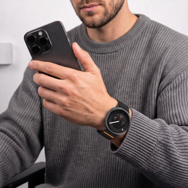 Tech-Protect Nylon Clasp cinturino per orologio per Samsung Galaxy Watch 8 / 9 / Classic 40 / 44 / 46 mm, nero