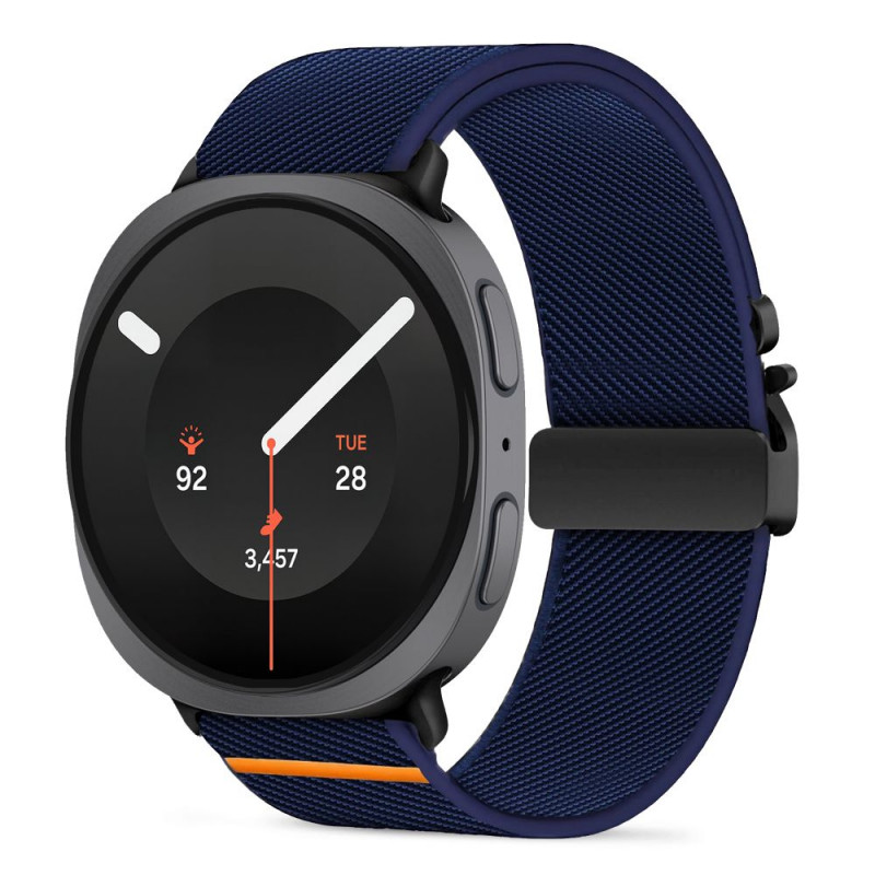 Tech-Protect Nylon Clasp cinturino per orologio per Samsung Galaxy Watch 8 / 9 / Classic 40 / 44 / 46 mm, blu navy