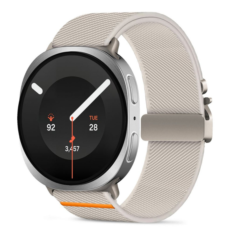Tech-Protect Nylon Clasp cinturino per orologio per Samsung Galaxy Watch 8 / 9 / Classic 40 / 44 / 46 mm, Starlight