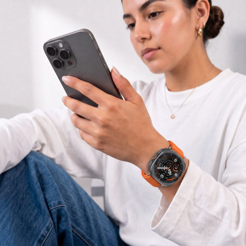 Tech-Protect Nylon Clasp cinturino per orologio per Samsung Galaxy Watch Ultra 1 / 2 2024-2026 47 mm, arancione