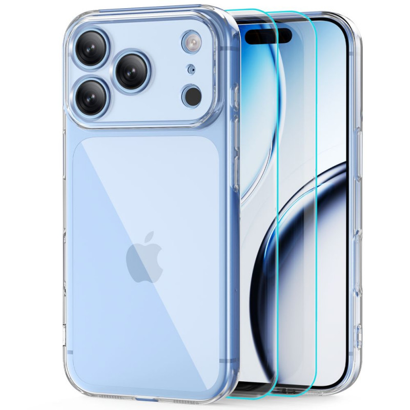 Tech-Protect FlexAir + Glass custodia con vetro temperato (2 pz.) per Apple iPhone 17 Pro Max / 18 Pro Max, trasparente