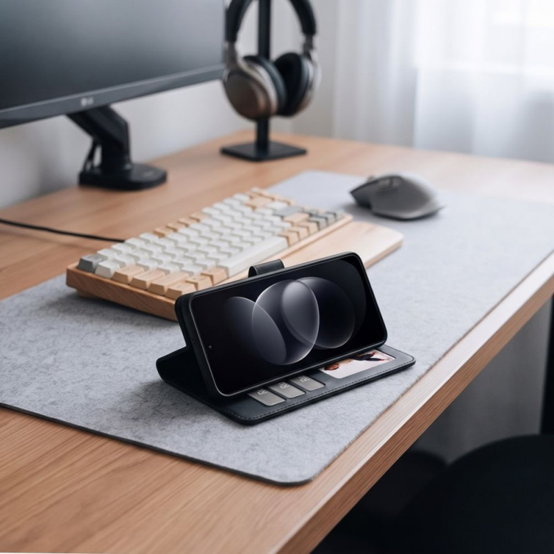 Tech-Protect Wallet custodia a portafoglio per Xiaomi Redmi Note 17 Pro Max 5G, nera opaca