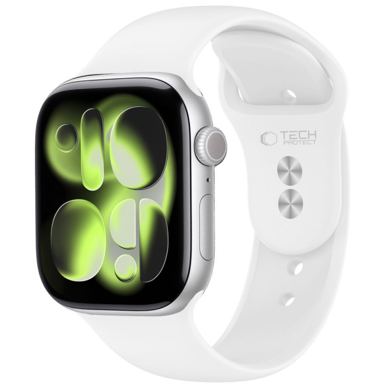 Tech-Protect Silicone cinturino per Apple Watch 8/9/10/11/12/SE 40/41/42 mm, bianco