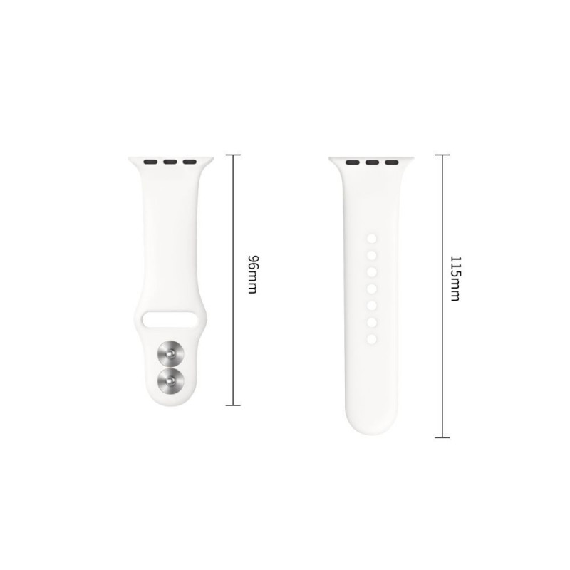 Tech-Protect Silicone cinturino per Apple Watch 8/9/10/11/12/SE 40/41/42 mm, bianco