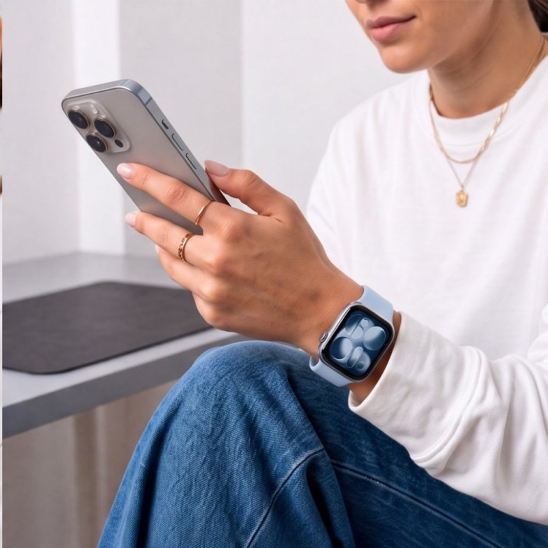 Tech-Protect Silicone cinturino per Apple Watch 8/9/10/11/12/SE 40/41/42 mm, azzurro