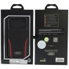 Custodia Audi R8 Genuine Leather MagSafe in vera pelle per iPhone 18 Pro / 17 Pro, nera e rossa (AUDI000239)
