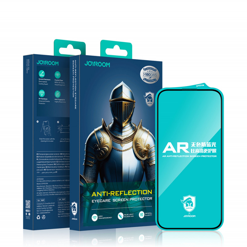 Joyroom JR-MAR0317 vetro temperato antiriflesso per iPhone 15 Plus/16 Plus