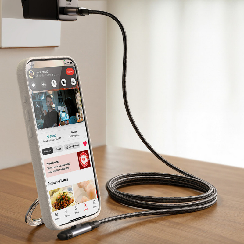 Joyroom EnjoyX Series S-A56 cavo USB-C - USB-C a 90°, 60 W, 480 Mbps, 1,2 m, nero