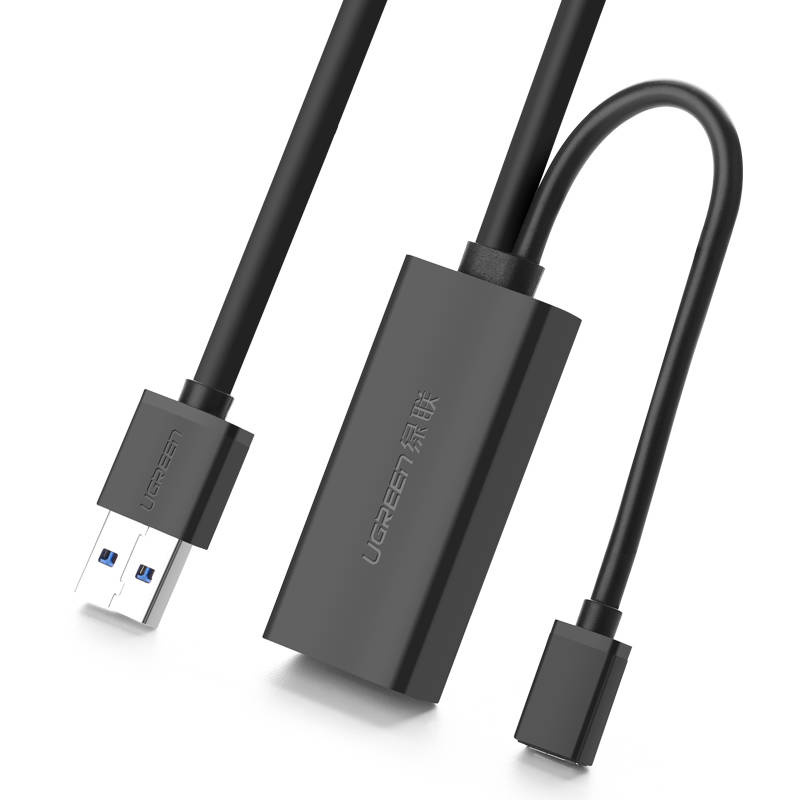 Cavo prolunga UGREEN US175 USB 3.0 con porta di alimentazione micro USB, 5 m, nero