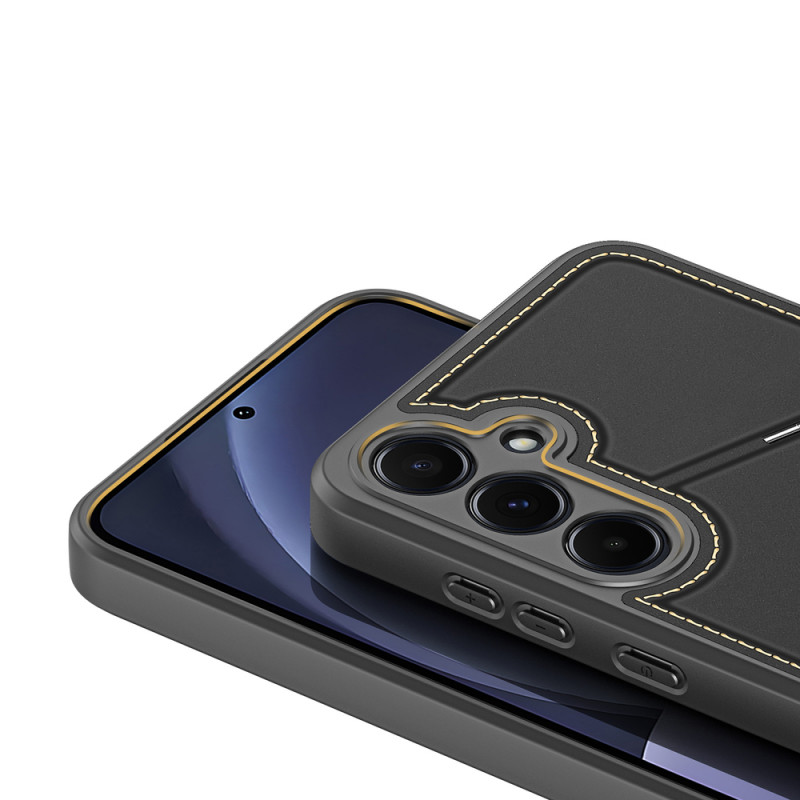 Dux Ducis custodia Rafi II per Samsung Galaxy S25 con supporto e portafoglio, nera
