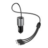 Dudao R5ProN caricabatterie da auto con cavo 3 in 1 integrato (Lightning / USB-C / micro USB), 3,4 A, 1 m, nero