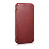 iCarer CE Oil Wax Premium Leather Folio Case custodia a libro magnetica per iPhone 14 Plus, MagSafe, rossa (AKI14220707-RD)
