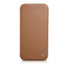 iCarer CE Premium Leather Folio Case custodia a libro magnetica per iPhone 14 Plus, MagSafe, marrone (WMI14220715-BN)