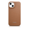 iCarer CE Premium Leather Folio Case custodia a libro magnetica per iPhone 14 Plus, MagSafe, marrone (WMI14220715-BN)
