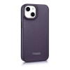 iCarer CE Premium Leather Folio Case custodia a libro magnetica per iPhone 14 Plus, MagSafe, viola scuro (WMI14220715-DP)