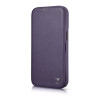 iCarer CE Premium Leather Folio Case custodia a libro magnetica per iPhone 14 Plus, MagSafe, viola scuro (WMI14220715-DP)